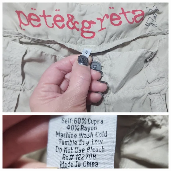 Pete & Greta By Johnny Was Marika Cream Color Cargo Pants - Picture 6 of 14